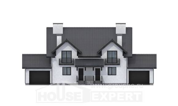 290-003-П Проект двухэтажного дома мансардный этаж, классический загородный дом из газосиликатных блоков Комсомольск-на-Амуре, House Expert