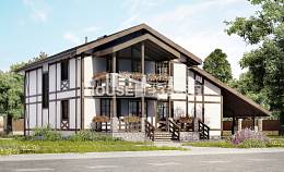 250-002-Л Проект двухэтажного дома с мансардой и гаражом, красивый домик из кирпича Комсомольск-на-Амуре, House Expert