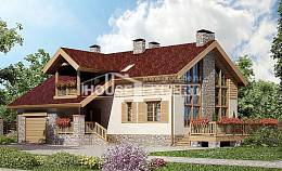 165-002-П Проект двухэтажного дома мансардой и гаражом, недорогой домик из твинблока Комсомольск-на-Амуре, House Expert