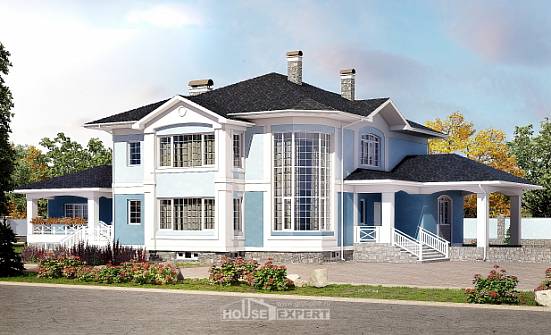 620-001-П Проект трехэтажного дома и гаражом, большой домик из газобетона, Комсомольск-на-Амуре