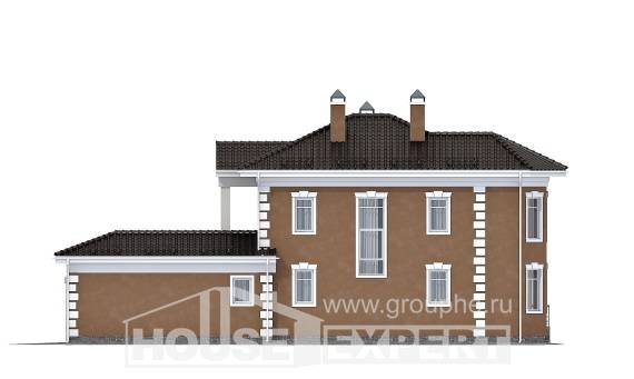 150-006-П Проект двухэтажного дома и гаражом, доступный коттедж из твинблока Комсомольск-на-Амуре, House Expert