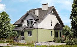 120-003-П Проект двухэтажного дома мансардный этаж, бюджетный дом из теплоблока Комсомольск-на-Амуре, House Expert