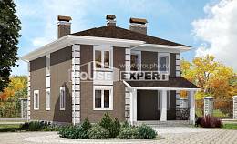 185-002-П Проект двухэтажного дома, скромный домик из арболита Комсомольск-на-Амуре, House Expert
