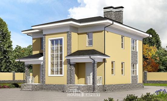 155-011-Л Проект двухэтажного дома, небольшой дом из теплоблока Комсомольск-на-Амуре | Проекты домов от House Expert