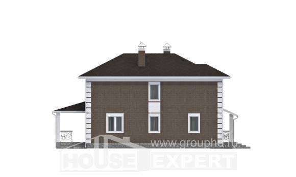 185-002-П Проект двухэтажного дома, компактный загородный дом из бризолита Комсомольск-на-Амуре, House Expert