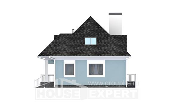 110-001-Л Проект двухэтажного дома с мансардным этажом, небольшой дом из бризолита Комсомольск-на-Амуре, House Expert