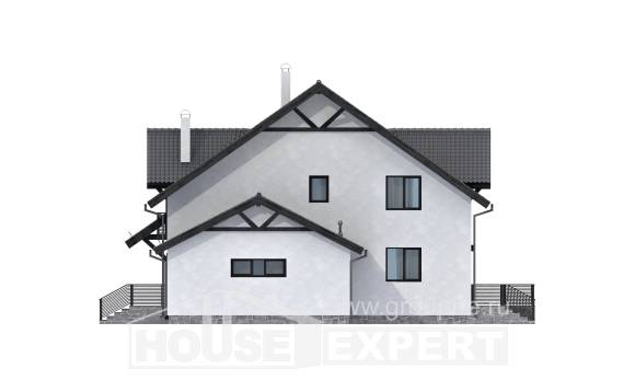 290-003-П Проект двухэтажного дома с мансардным этажом, красивый коттедж из поризованных блоков Комсомольск-на-Амуре, House Expert
