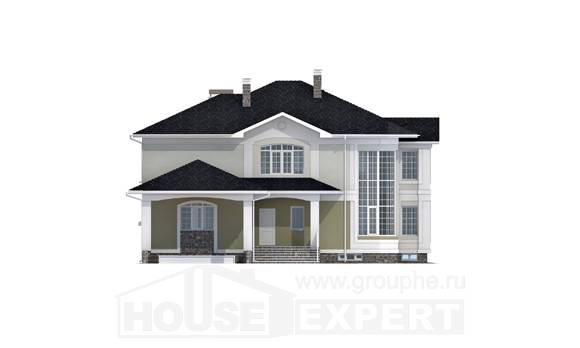 620-001-Л Проект трехэтажного дома, гараж, классический загородный дом из керамзитобетонных блоков Комсомольск-на-Амуре, House Expert