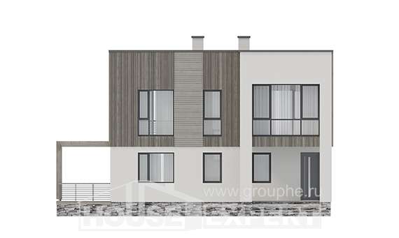 150-017-П Проект двухэтажного дома, недорогой домик из поризованных блоков, Комсомольск-на-Амуре