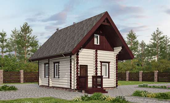 035-001-Л Проект бани из бревен Комсомольск-на-Амуре | Проекты одноэтажных домов от House Expert