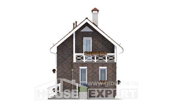 045-001-Л Проект двухэтажного дома с мансардой, эконом дом из твинблока Комсомольск-на-Амуре, House Expert
