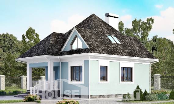 110-001-Л Проект двухэтажного дома с мансардой, небольшой загородный дом из пеноблока Комсомольск-на-Амуре, House Expert