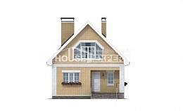 130-004-П Проект двухэтажного дома с мансардой, скромный загородный дом из теплоблока Комсомольск-на-Амуре, House Expert