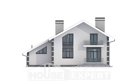 180-001-П Проект двухэтажного дома мансардный этаж и гаражом, красивый домик из теплоблока Комсомольск-на-Амуре, House Expert