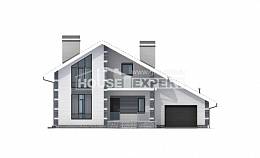 180-001-П Проект двухэтажного дома мансардой, гараж, простой дом из твинблока Комсомольск-на-Амуре, House Expert