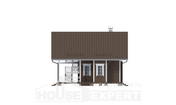 080-001-П Проект двухэтажного дома с мансардой, простой домик из бревен, Комсомольск-на-Амуре
