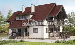 180-014-П Проект двухэтажного дома с мансардой, экономичный коттедж из бризолита Комсомольск-на-Амуре, House Expert