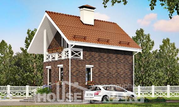 045-001-Л Проект двухэтажного дома мансардой, маленький загородный дом из блока Комсомольск-на-Амуре, House Expert