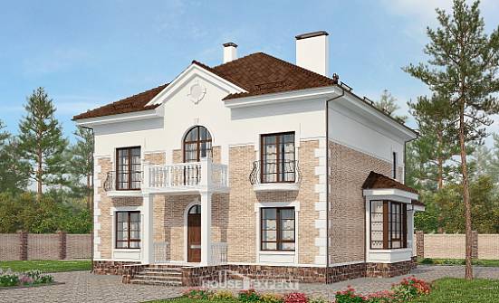 220-008-П Проект двухэтажного дома, средний коттедж из кирпича Комсомольск-на-Амуре | Проекты домов от House Expert