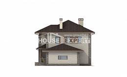 185-004-П Проект двухэтажного дома и гаражом, классический загородный дом из поризованных блоков Комсомольск-на-Амуре, House Expert