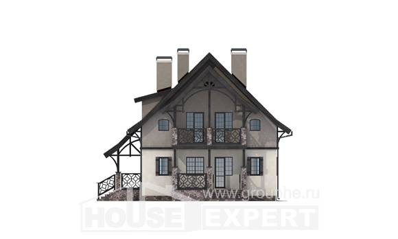 180-014-П Проект двухэтажного дома мансардой, недорогой загородный дом из поризованных блоков Комсомольск-на-Амуре, House Expert