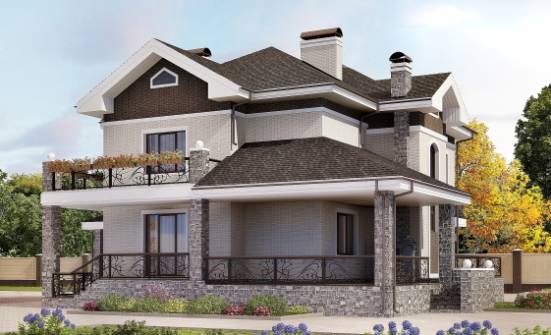 365-001-Л Проект трехэтажного дома и гаражом, классический коттедж из кирпича Комсомольск-на-Амуре | Проекты домов от House Expert