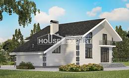 180-001-П Проект двухэтажного дома с мансардным этажом и гаражом, доступный домик из арболита Комсомольск-на-Амуре, House Expert