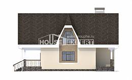 125-001-Л Проект двухэтажного дома с мансардным этажом, компактный коттедж из газосиликатных блоков Комсомольск-на-Амуре, House Expert