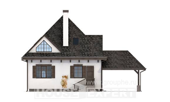 110-002-Л Проект двухэтажного дома мансардой, гараж, недорогой загородный дом из твинблока Комсомольск-на-Амуре, House Expert