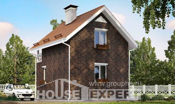 045-001-Л Проект двухэтажного дома мансардой, бюджетный коттедж из теплоблока Комсомольск-на-Амуре, House Expert
