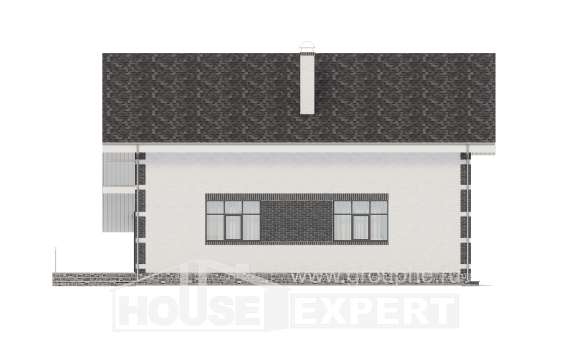 190-008-П Проект двухэтажного дома мансардой, гараж, классический коттедж из бризолита Комсомольск-на-Амуре, House Expert