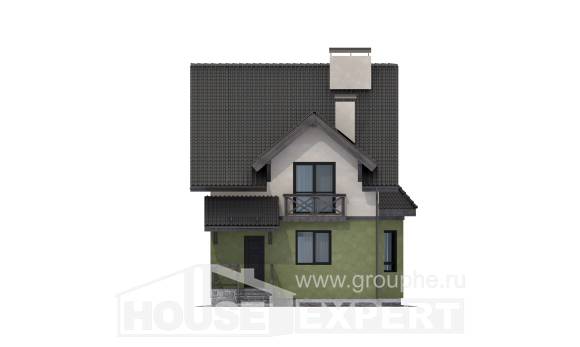 120-003-П Проект двухэтажного дома с мансардным этажом, доступный дом из газосиликатных блоков Комсомольск-на-Амуре, House Expert