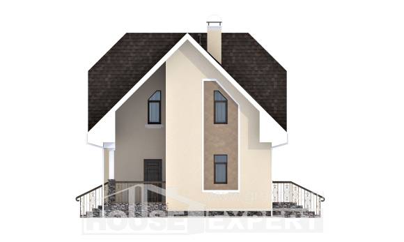 125-001-Л Проект двухэтажного дома мансардой, компактный загородный дом из твинблока Комсомольск-на-Амуре, House Expert