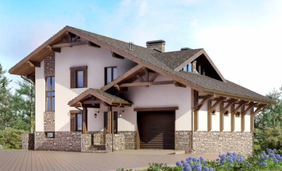 305-002-Л Проект трехэтажного дома мансардой, классический домик из кирпича Комсомольск-на-Амуре | Проекты домов от House Expert