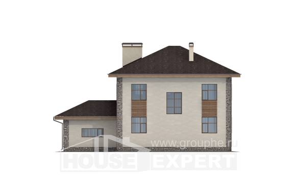 185-004-П Проект двухэтажного дома, гараж, средний дом из пеноблока Комсомольск-на-Амуре, House Expert