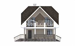 125-001-Л Проект двухэтажного дома мансардой, бюджетный дом из бризолита Комсомольск-на-Амуре, House Expert