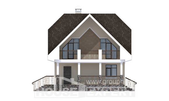 125-001-Л Проект двухэтажного дома с мансардным этажом, бюджетный дом из твинблока Комсомольск-на-Амуре, House Expert