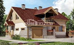 165-002-П Проект двухэтажного дома с мансардой и гаражом, современный домик из керамзитобетонных блоков Комсомольск-на-Амуре, House Expert