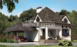 110-002-Л Проект двухэтажного дома с мансардой и гаражом, простой домик из пеноблока Комсомольск-на-Амуре, House Expert