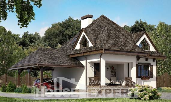 110-002-Л Проект двухэтажного дома с мансардным этажом и гаражом, доступный коттедж из бризолита Комсомольск-на-Амуре, House Expert