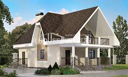 125-001-Л Проект двухэтажного дома мансардой, красивый домик из поризованных блоков Комсомольск-на-Амуре, House Expert