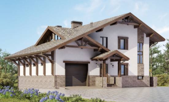 305-002-П Проект трехэтажного дома мансардой и гаражом, красивый домик из кирпича, Комсомольск-на-Амуре