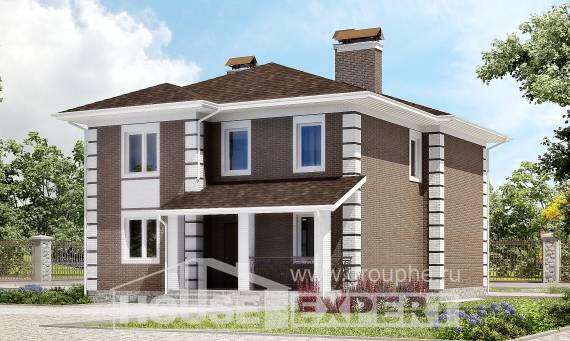 185-002-П Проект двухэтажного дома, красивый дом из газобетона Комсомольск-на-Амуре, House Expert