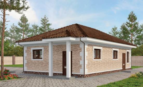 070-005-П Проект гаража из кирпича Комсомольск-на-Амуре | Проекты одноэтажных домов от House Expert