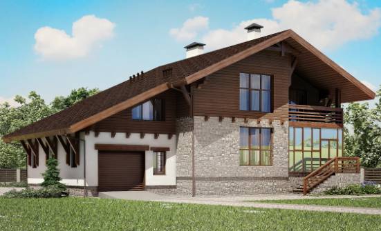 420-001-П Проект трехэтажного дома с мансардой и гаражом, огромный домик из кирпича, Комсомольск-на-Амуре