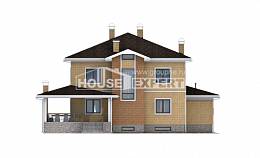 350-002-Л Проект трехэтажного дома и гаражом, большой загородный дом из кирпича, Комсомольск-на-Амуре