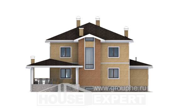 350-002-Л Проект трехэтажного дома и гаражом, большой загородный дом из кирпича, Комсомольск-на-Амуре