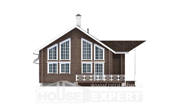 210-002-Л Проект двухэтажного дома мансардой, красивый домик из бревен Комсомольск-на-Амуре, House Expert