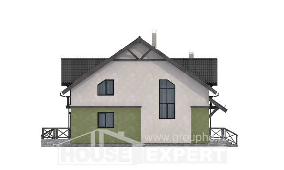 120-003-П Проект двухэтажного дома с мансардой, бюджетный коттедж из блока Комсомольск-на-Амуре, House Expert