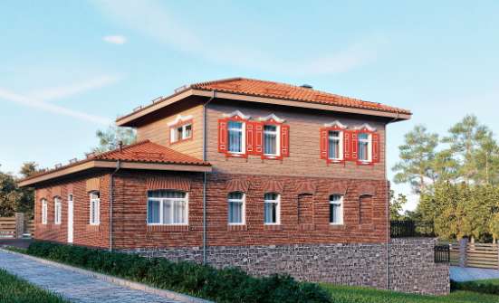 380-002-Л Проект трехэтажного дома, гараж, уютный дом из кирпича Комсомольск-на-Амуре | Проекты домов от House Expert